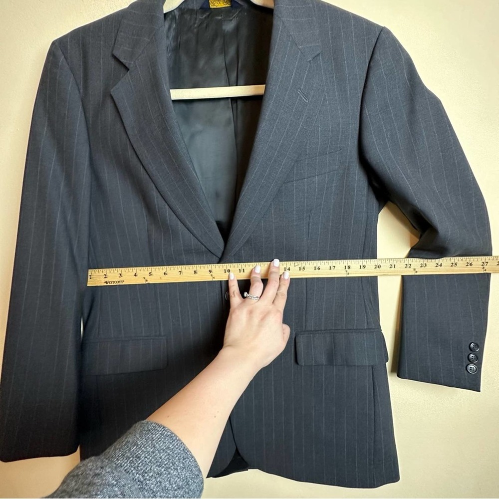 Brooks Brothers Brooksease Men's Wool Sports Coat Blazer 40R Gray Pinstripe - Picture 9 of 16